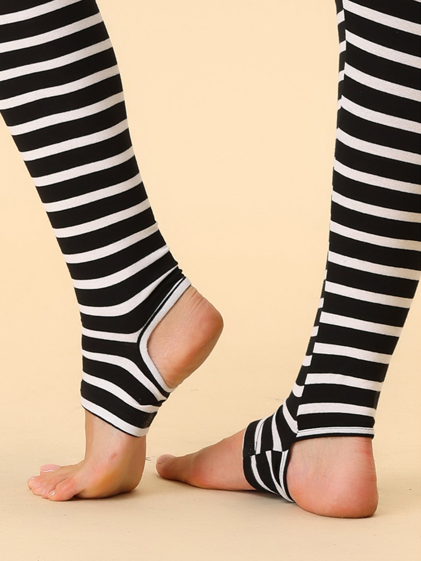 Allegra K Printed High Elastic Waist Party Yoga Stirrup Pants Leggings