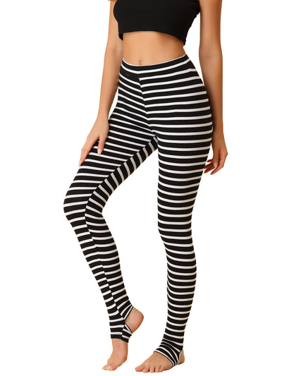 Striped Printed High Elastic Waist Party Yoga Stirrup Pants Leggings