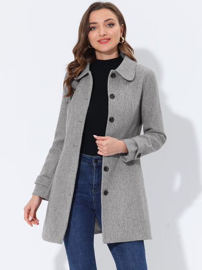 Peter Pan Collar Single Breasted Overcoat Winter Pea Coat