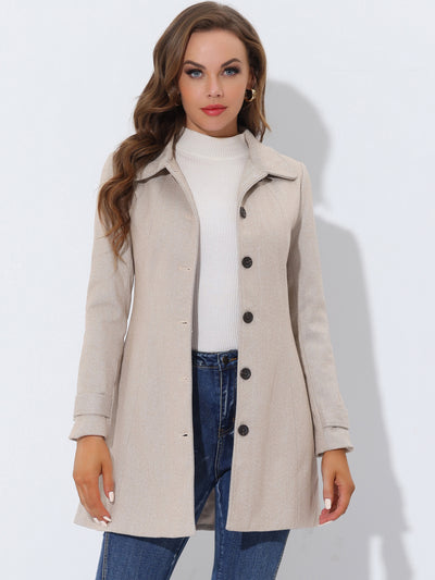 Peter Pan Collar Single Breasted Overcoat Winter Pea Coat