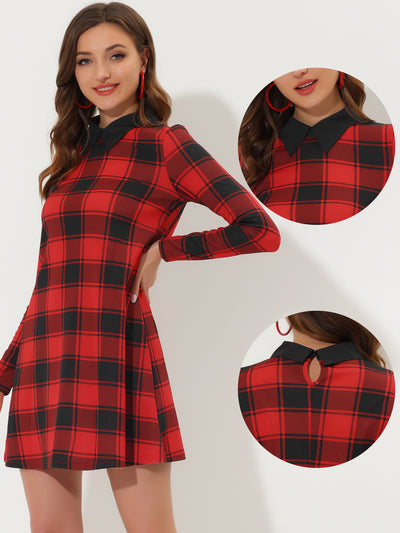 A Line Knit Holiday Long Sleeve Above The Knee Dress