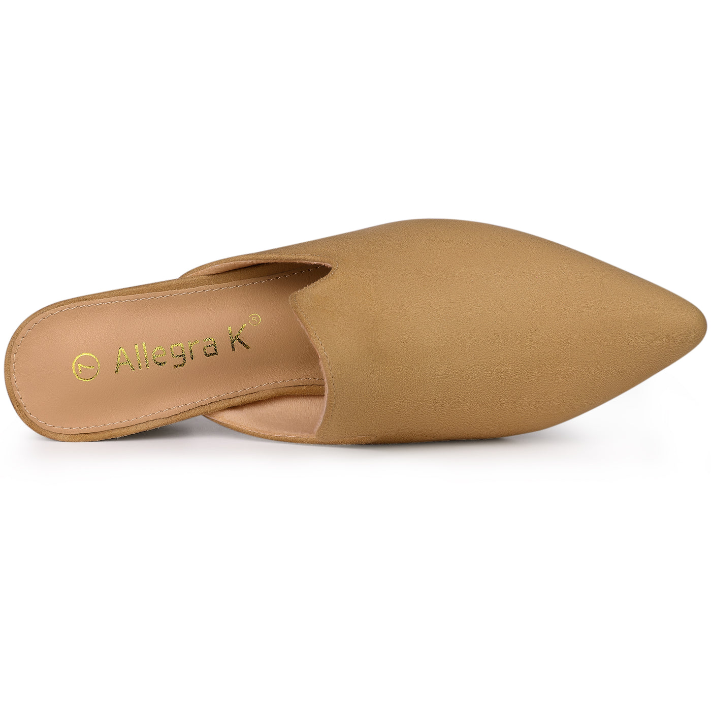 Allegra K Women's Slip on Pointed Toe Chunky Heels Slide Mules