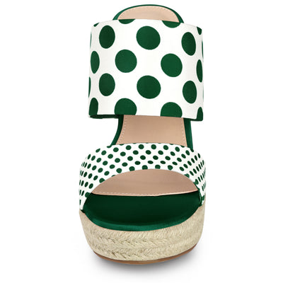 Platform Polka Dots Heel Espadrille Wedge Sandals