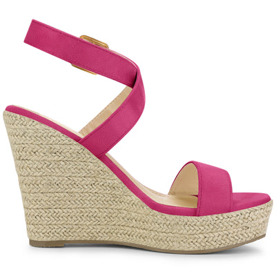 Slingback Crisscross Espadrille Wedges Heel Sandals