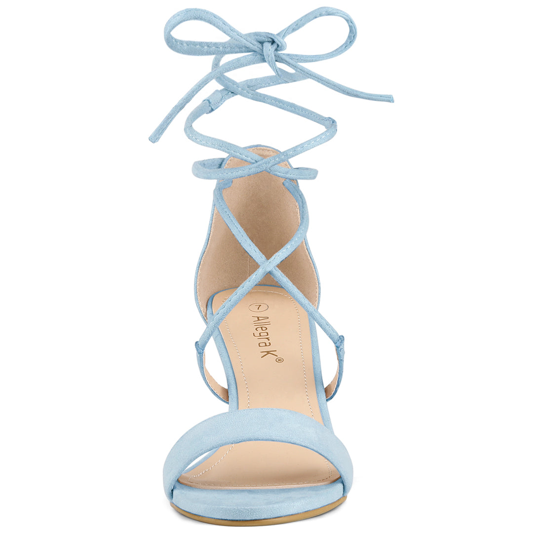 Allegra K Kitten Heel Lace Up Open Toe Sandals