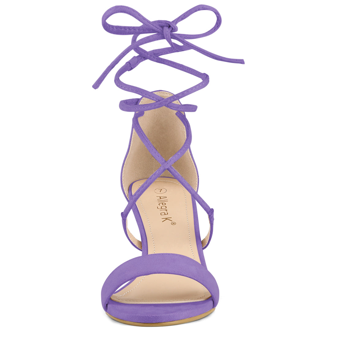 Allegra K Kitten Heel Lace Up Open Toe Sandals