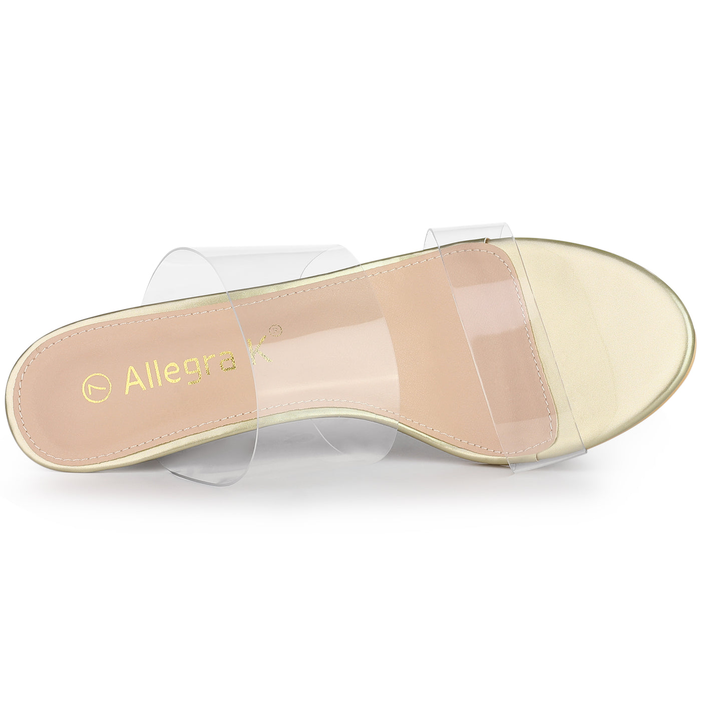 Allegra K Open Toe Clear Strap Stiletto Heel Slide On Sandals