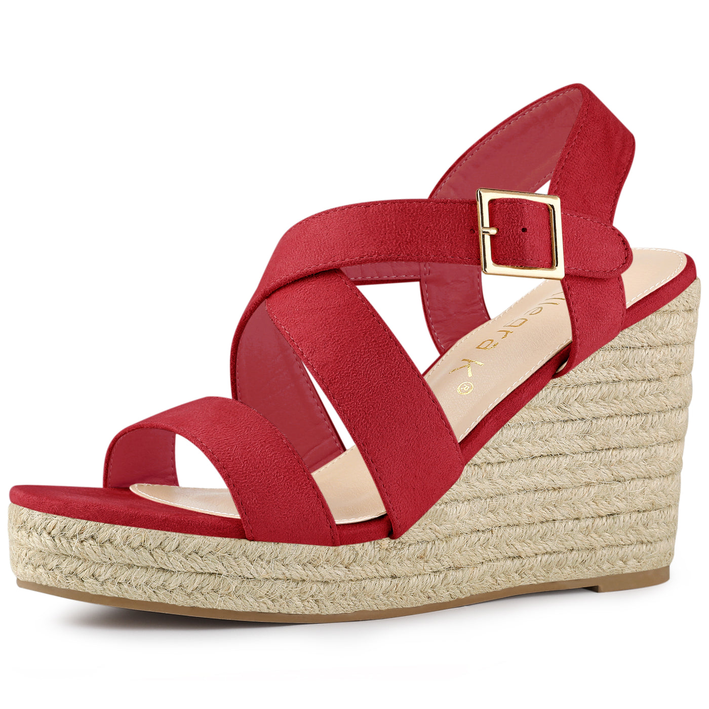 Allegra K Espadrilles Platform Slingback Wedges Sandals