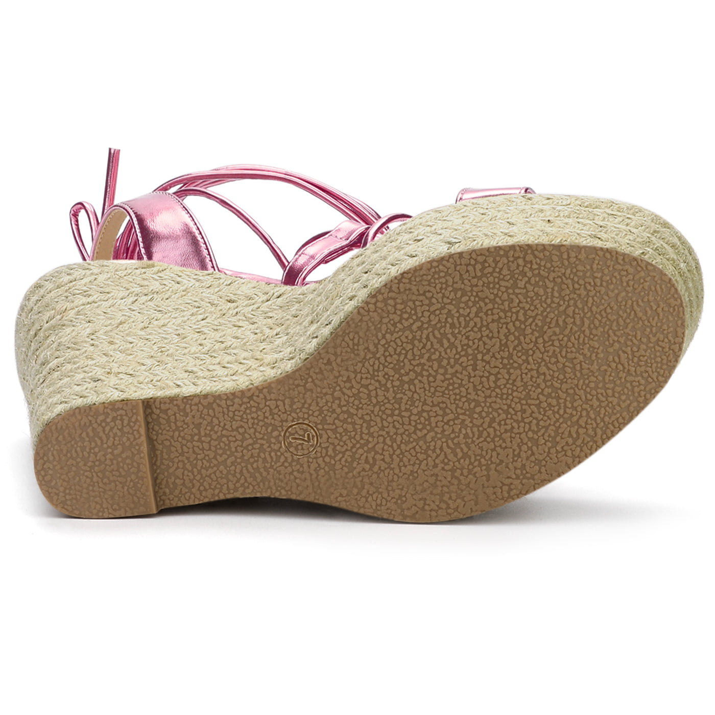 Allegra K Espadrilles Platform Wedges Heel Lace Up Sandals