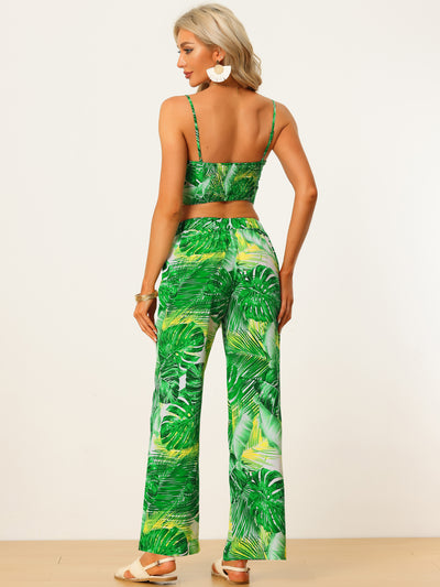 Tropical Top and Pants Sets Two-Piece Beach Outfits