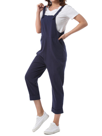 Summer Cotton Pockets Casual Sleeveless Baggy Loose Jumpsuits