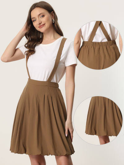 Detachable Strap A-Line Bubble Suspender Skirt