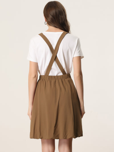 Detachable Strap A-Line Bubble Suspender Skirt