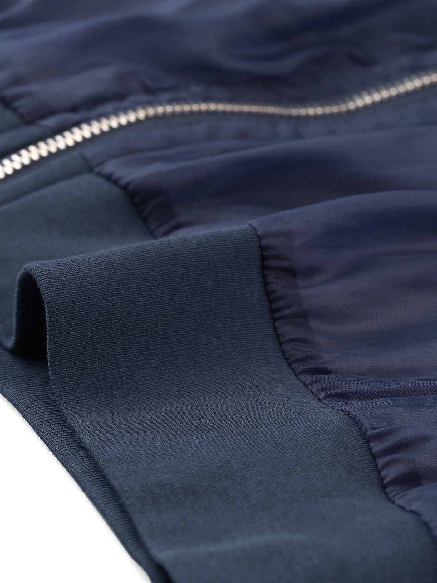 Allegra K Bomber Long Sleeve Crop Mesh Sheer Zip Up Jackets