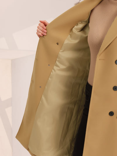 Lapel Collar Winter Belted Double Breasted Long Coat