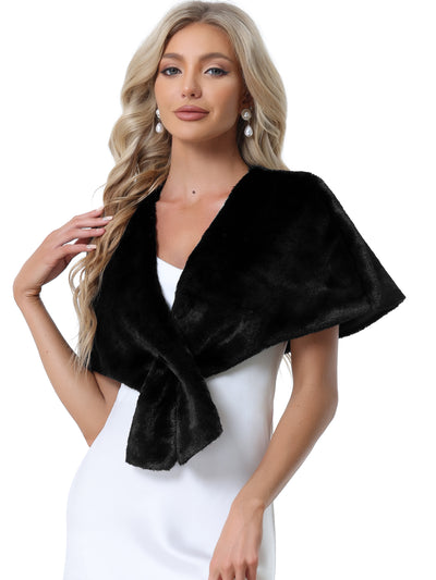 Faux Fur Shawl Winter 1920s Stole Bridal Wedding Wraps