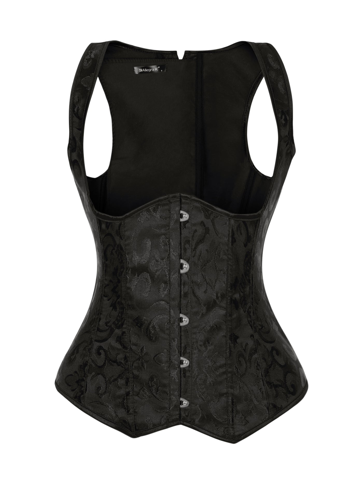 Allegra K Women's Sleeveless Bustier Corset Tops Lace-up Clubwear Party  Crop Top Black Small