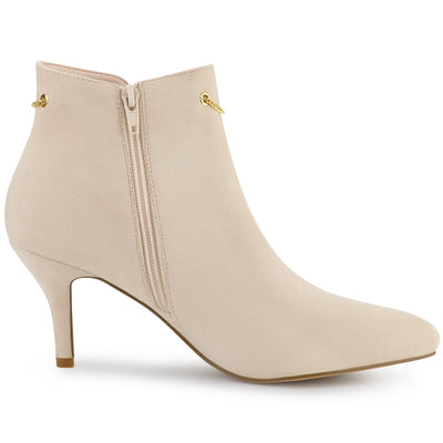 Pointed Toe Side Zip Stiletto Heel Ankle Booties