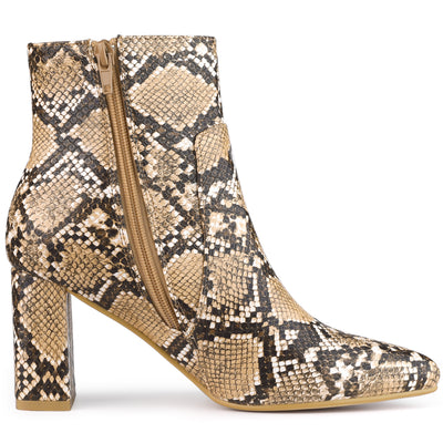 Snake Skin Halloween Costumes Chunky High Heel Ankle Boots