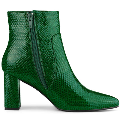 Snake Skin Halloween Costumes Chunky High Heel Ankle Boots