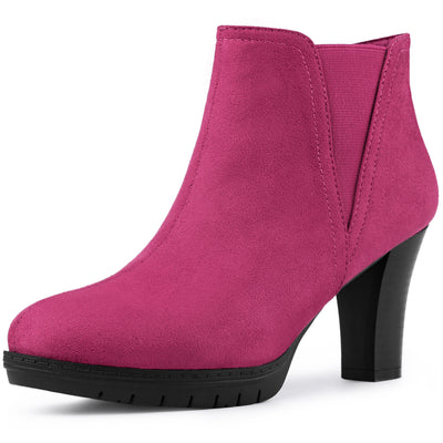 Round Toe Block Heel Chelsea Ankle Boots