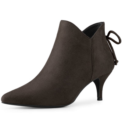 Pointed Toe Kitten Heel Ankle Booties