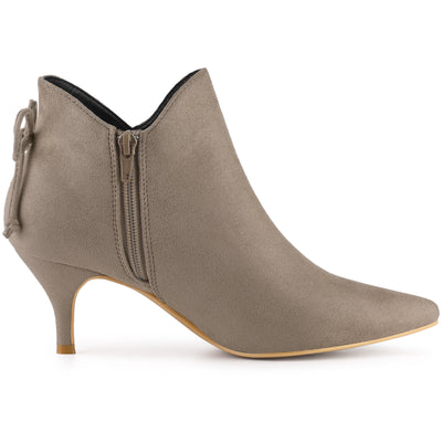 Pointed Toe Kitten Heel Ankle Booties