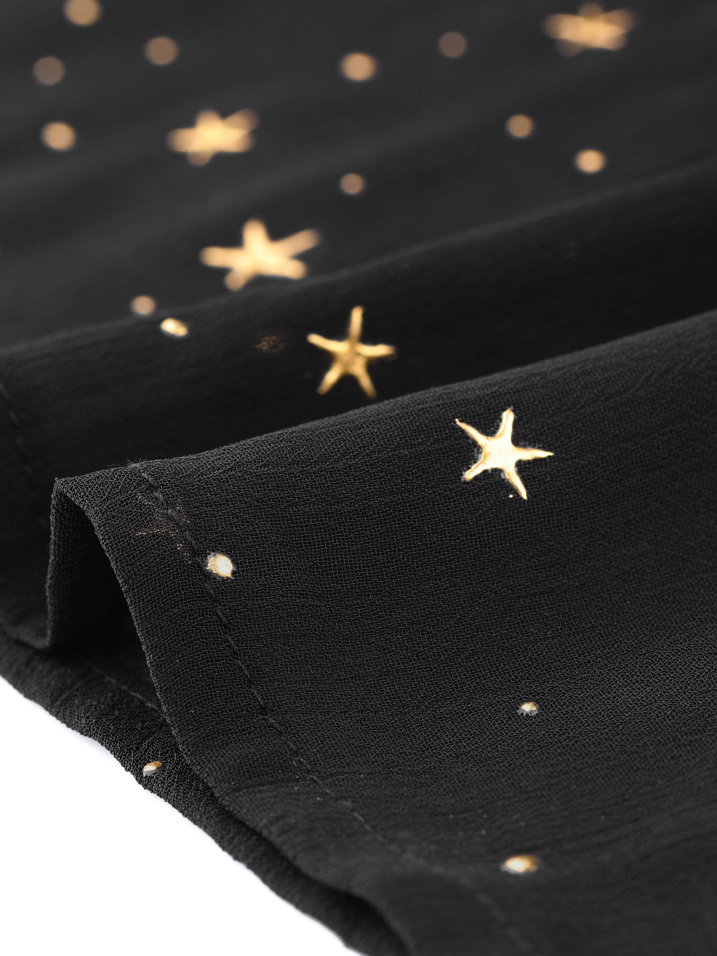 Allegra K Glitter Metallic Stars Sheer Short Sleeve T-Shirt