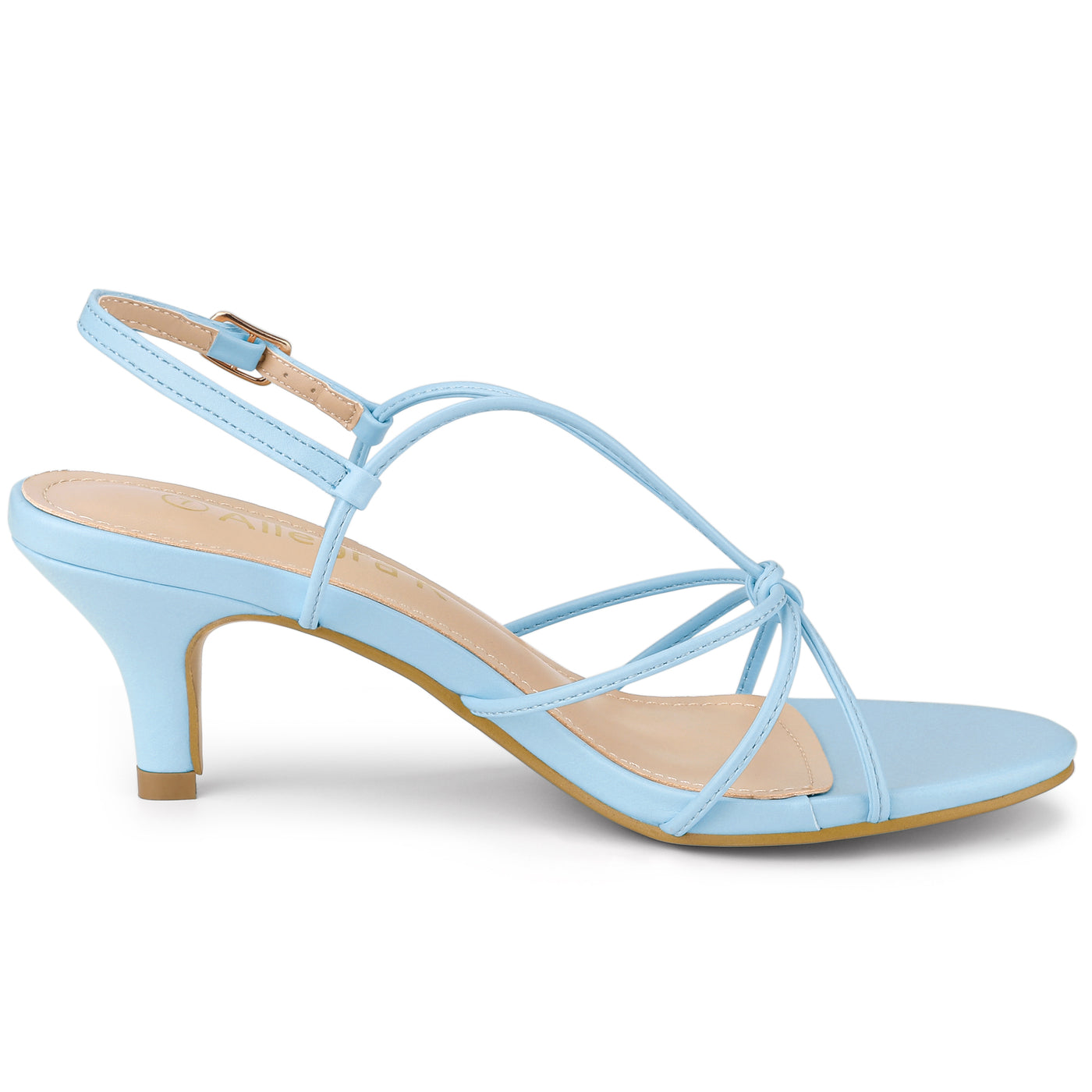 Allegra K Strappy Slingback Kitten Heel Sandals