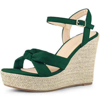 Women's Platform Slingback Espadrille Wedge Heel Sandals