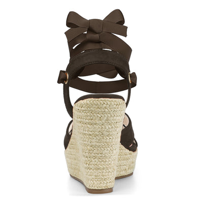 Espadrille Platform Lace Up Wedges Sandals