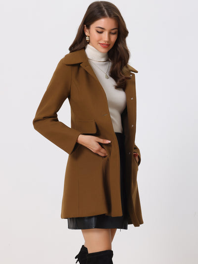 Winter Overcoat Peter Pan Collar Single Breasted Outwear Pea Coat