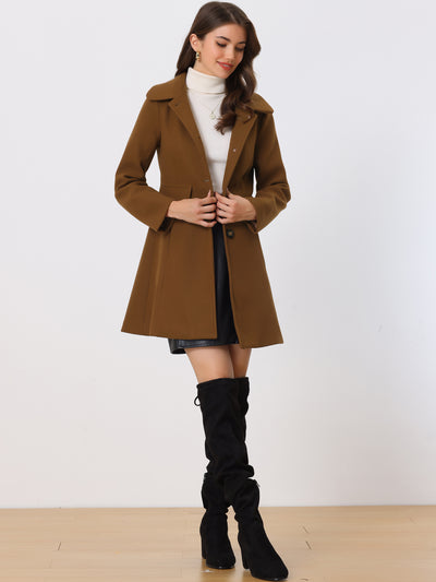 Winter Overcoat Peter Pan Collar Single Breasted Outwear Pea Coat