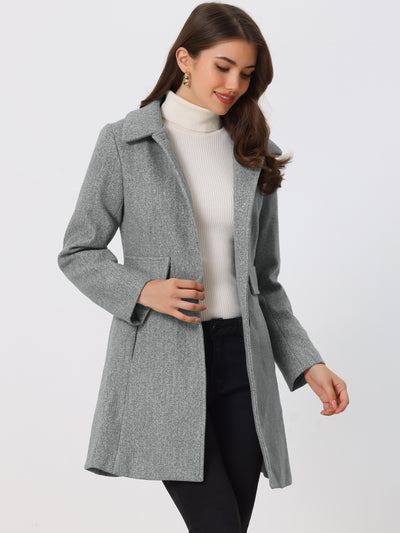 Winter Overcoat Peter Pan Collar Single Breasted Outwear Pea Coat