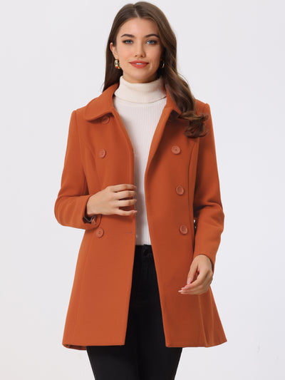 Peter Pan Collar Double Breasted Winter Long Trench Pea Coat