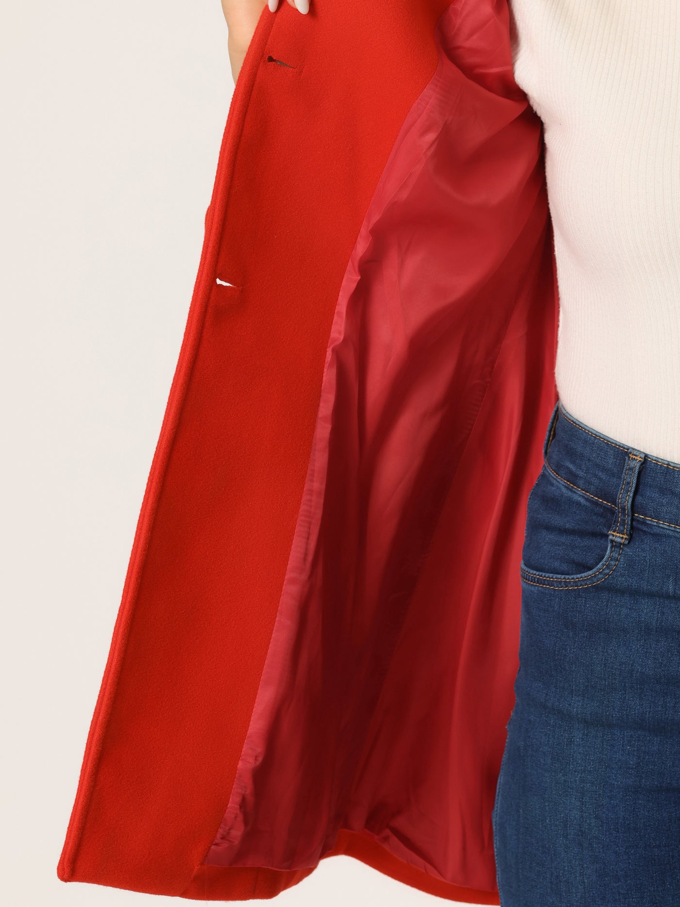 Allegra K Women's Turn-Down Collar Single Breasted Outwear Winter Coat with  Pockets 