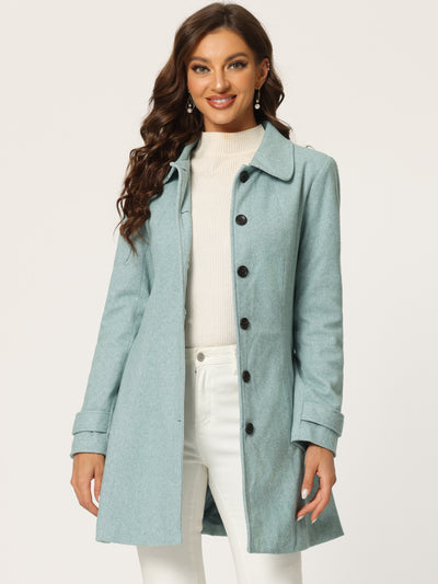 Peter Pan Collar Single Breasted Overcoat Winter Pea Coat