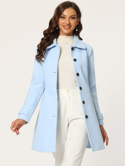 Peter Pan Collar Single Breasted Overcoat Winter Pea Coat