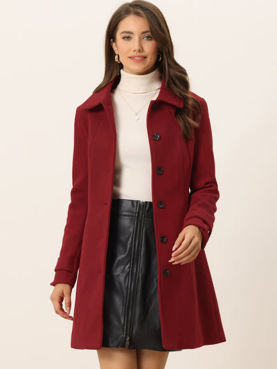 Peter Pan Collar Single Breasted Overcoat Winter Pea Coat