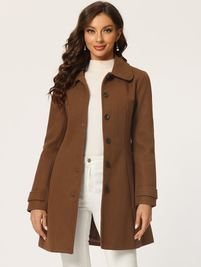 Peter Pan Collar Single Breasted Overcoat Winter Pea Coat