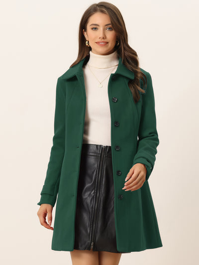 Peter Pan Collar Single Breasted Overcoat Winter Pea Coat