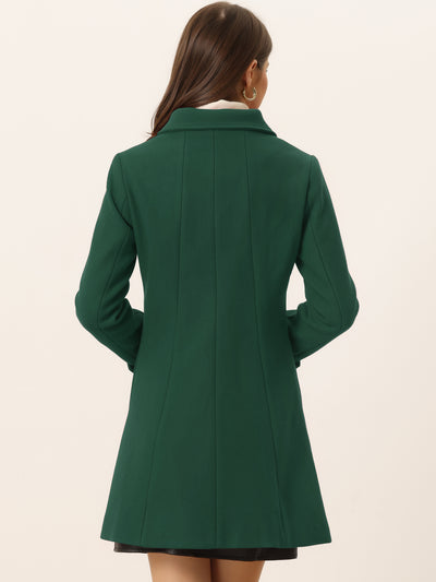 Peter Pan Collar Single Breasted Overcoat Winter Pea Coat