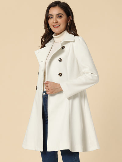 Winter Overcoat Turn Down Collar Belted Double Breasted Long Coat