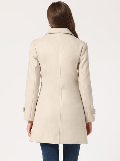 Winter Peter Pan Collar Mid-thigh A-line Single Breasted Pea Coat