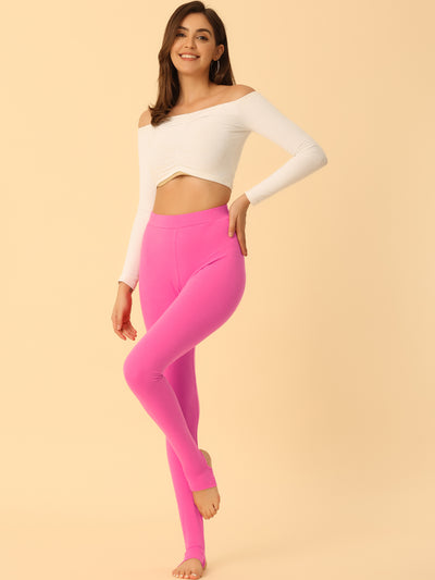 Elastic Waistband Gym Yoga Soft Cotton Stirrup Leggings