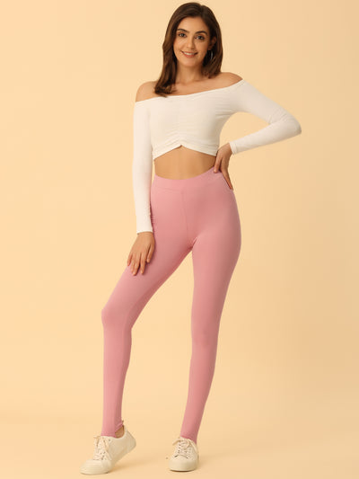 Elastic Waistband Gym Yoga Soft Cotton Stirrup Leggings