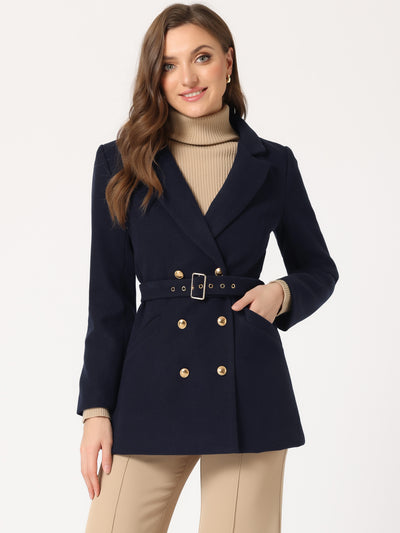 Double Breasted Coat Jacket Work Office Elegant Winter Lapel Blazer