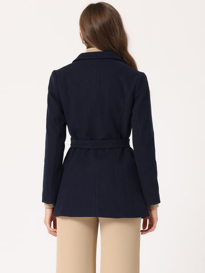 Double Breasted Coat Jacket Work Office Elegant Winter Lapel Blazer