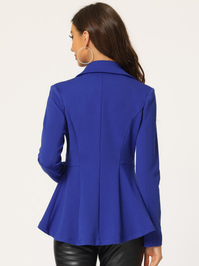 Steampunk High Low Hem Long Sleeve Peplum Jacket