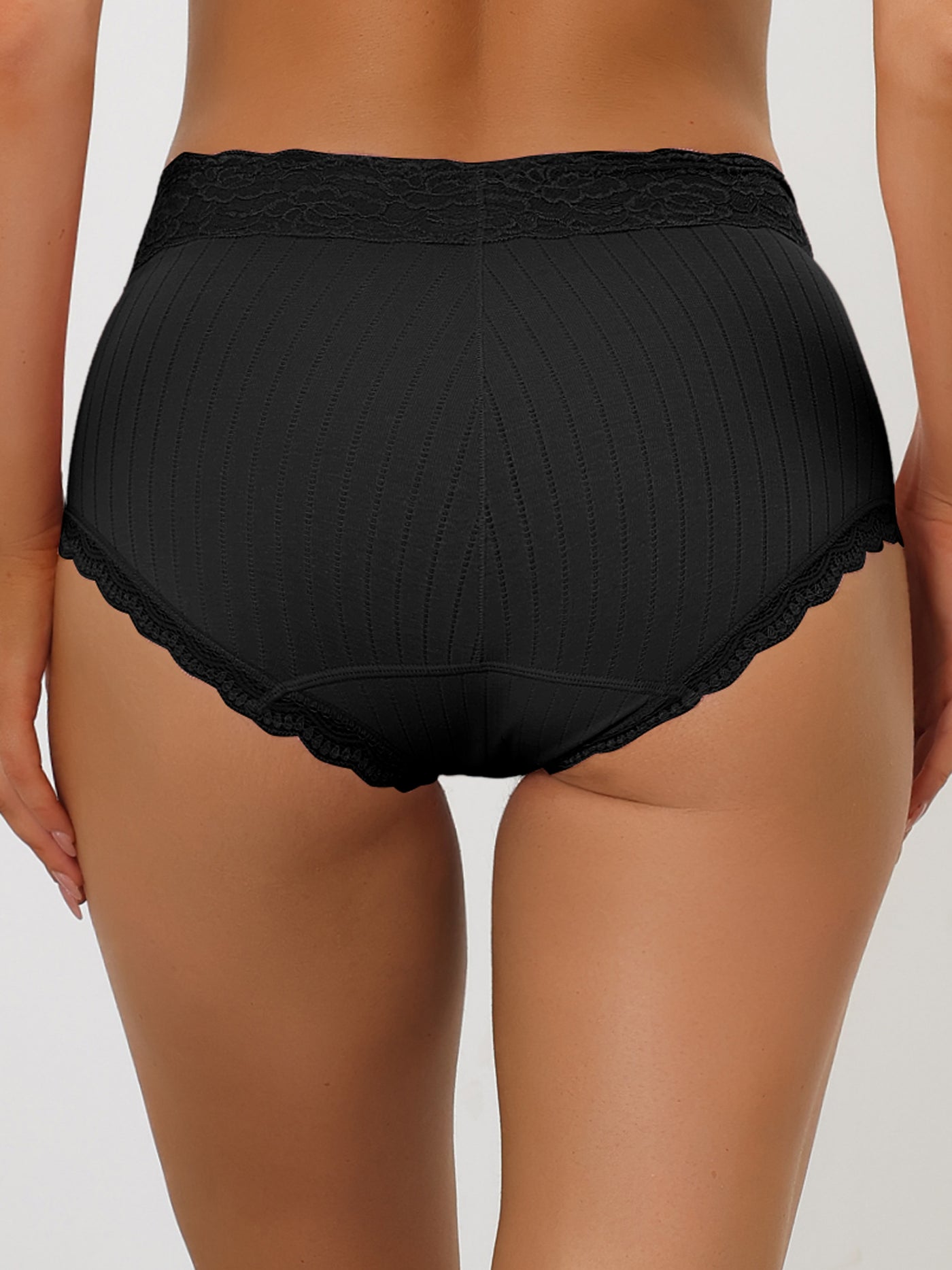 Allegra K Women's Hi-Cut Ribbed High Waist Tummy Control Underwear